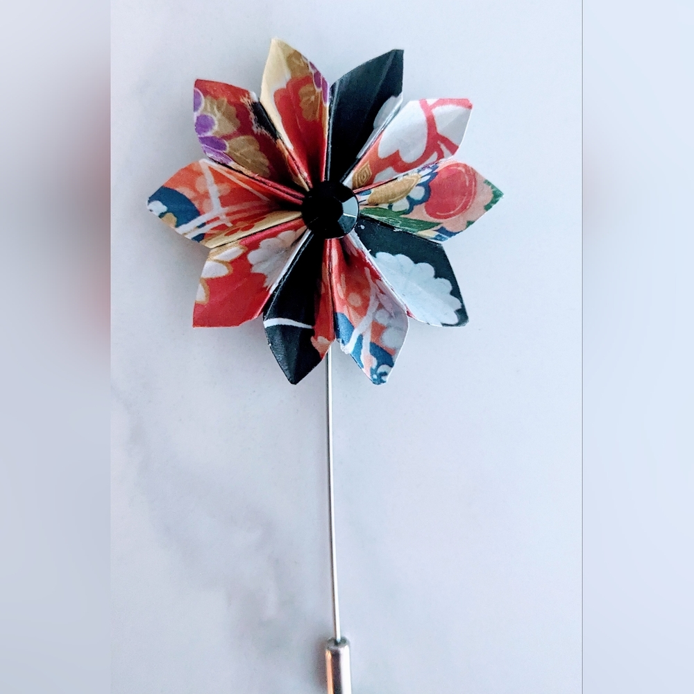 Kimono Flower Lapel Pin